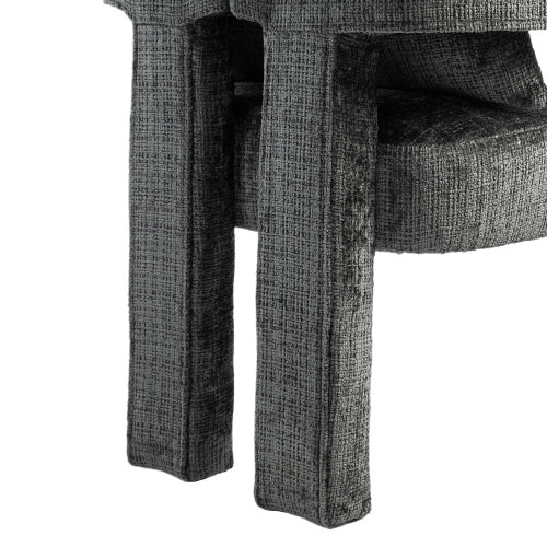 GOMYWAY Modern Chenille Lounge Chair With A Unique Hollow Armrest Design, With Comfortable Cushions And Pillows, Suitable For Living Rooms, Dining Rooms, Bedrooms And Offices Dark Gray,set Of 2