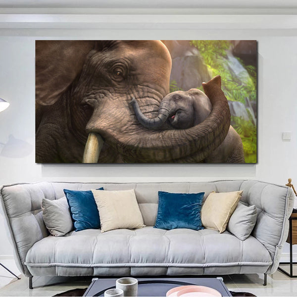 Home Simple Decorative Elephant Canvas Painting